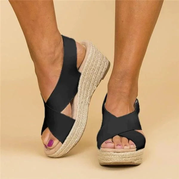 Ysabelle kvinders ortopædiske sommersandaler – komfortable, elegante og fleksible med kilehæl