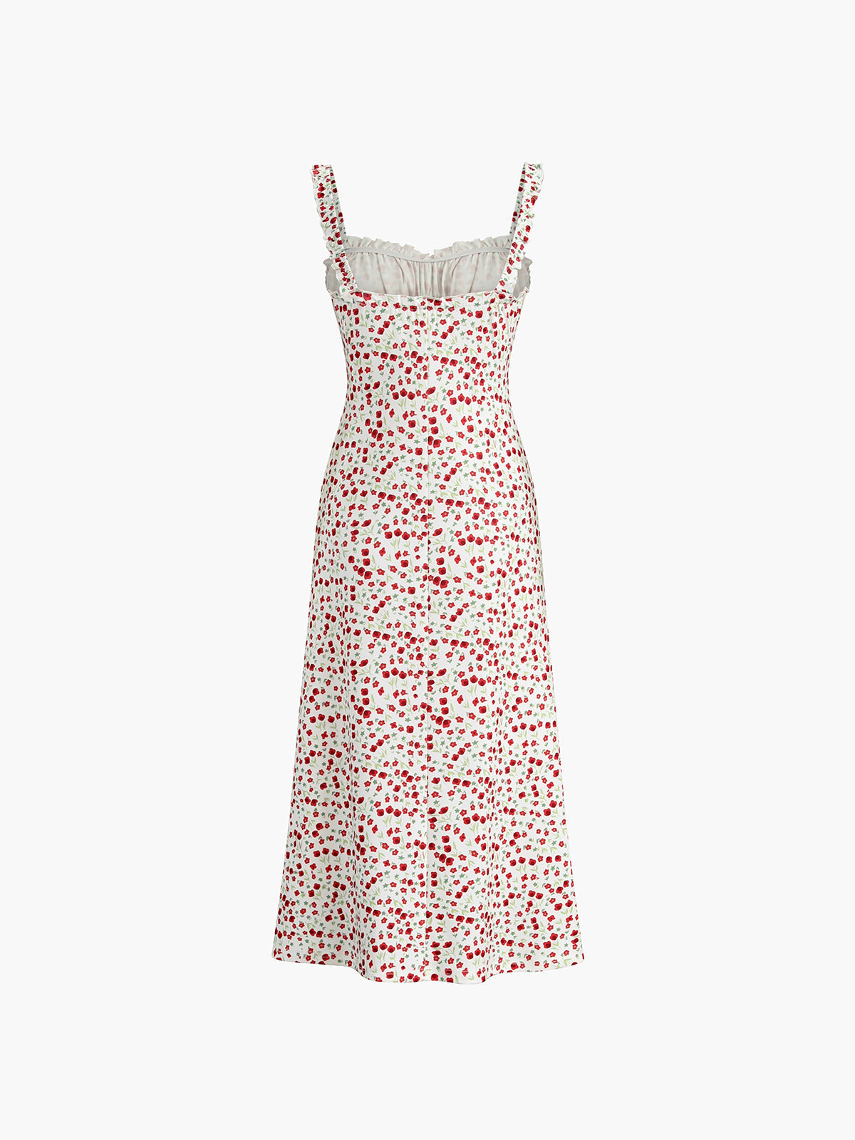 Boheme Kjole til Kvinder Chloe – Midi Feriekjole med Blomsterprint & Cami-stropper