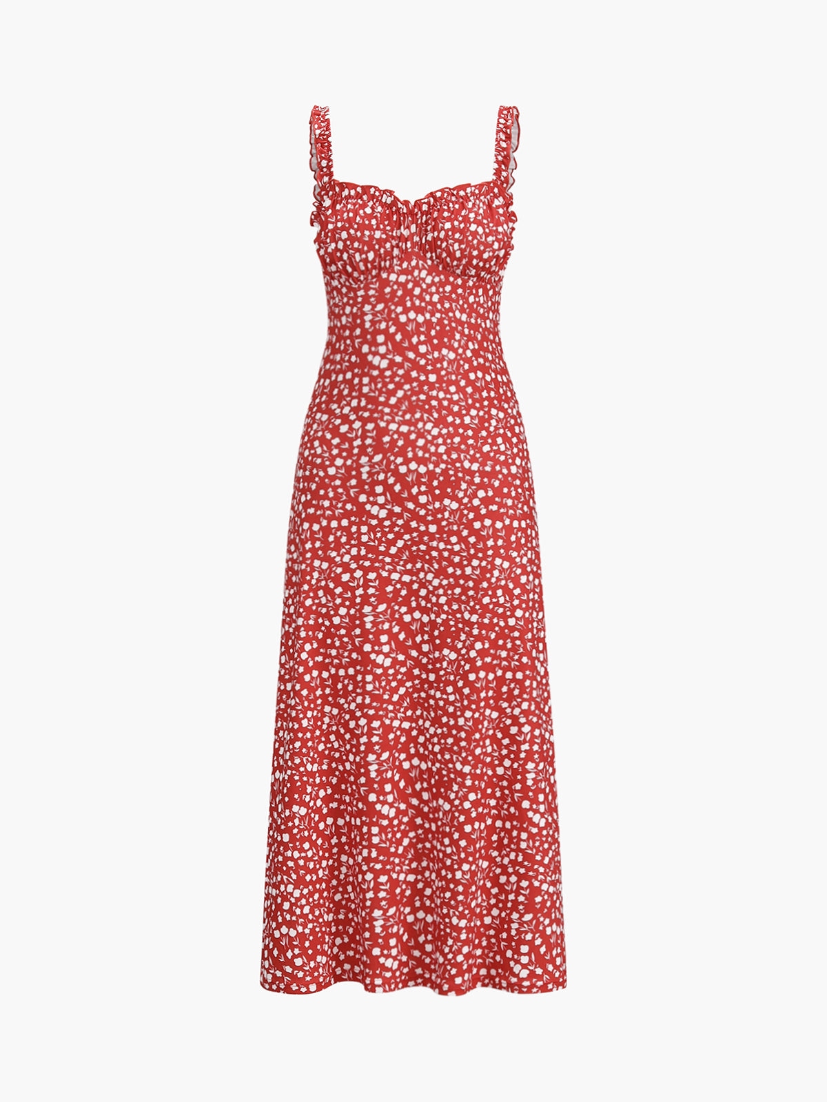 Boheme Kjole til Kvinder Chloe – Midi Feriekjole med Blomsterprint & Cami-stropper