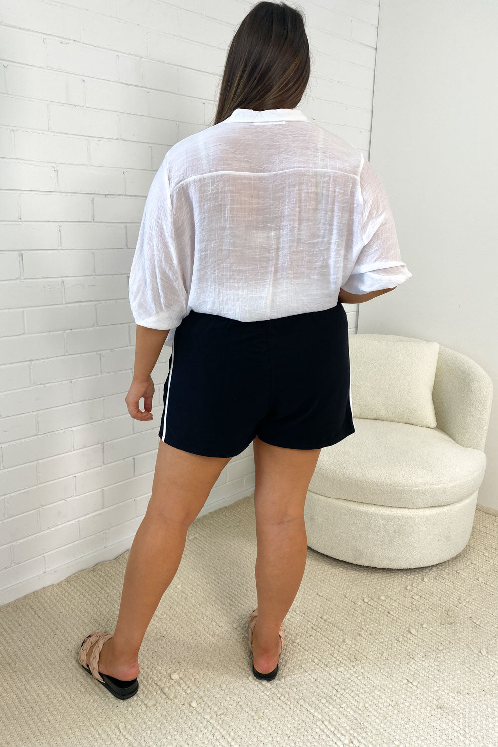 Courtney Dame Shorts i Hør – Sommerlige og Luftige Shorts med Elastisk Talje og Løs Pasform