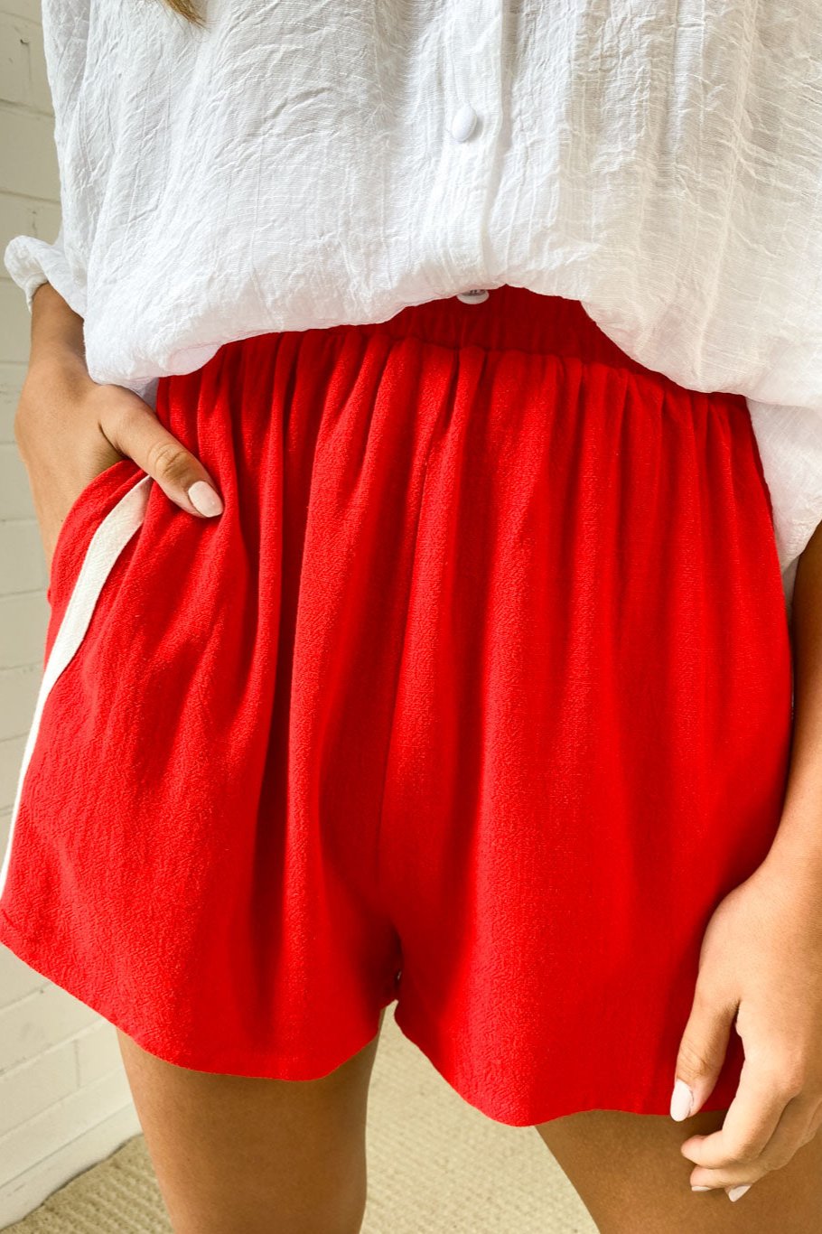 Courtney Dame Shorts i Hør – Sommerlige og Luftige Shorts med Elastisk Talje og Løs Pasform