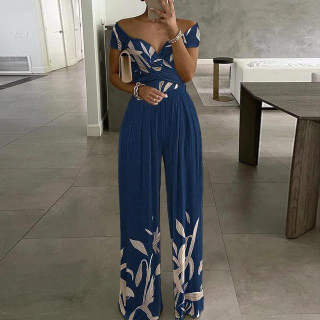 Leah Buksedragt til Kvinder – Elegant Off-Shoulder Design med Vide Ben & Taljebælte