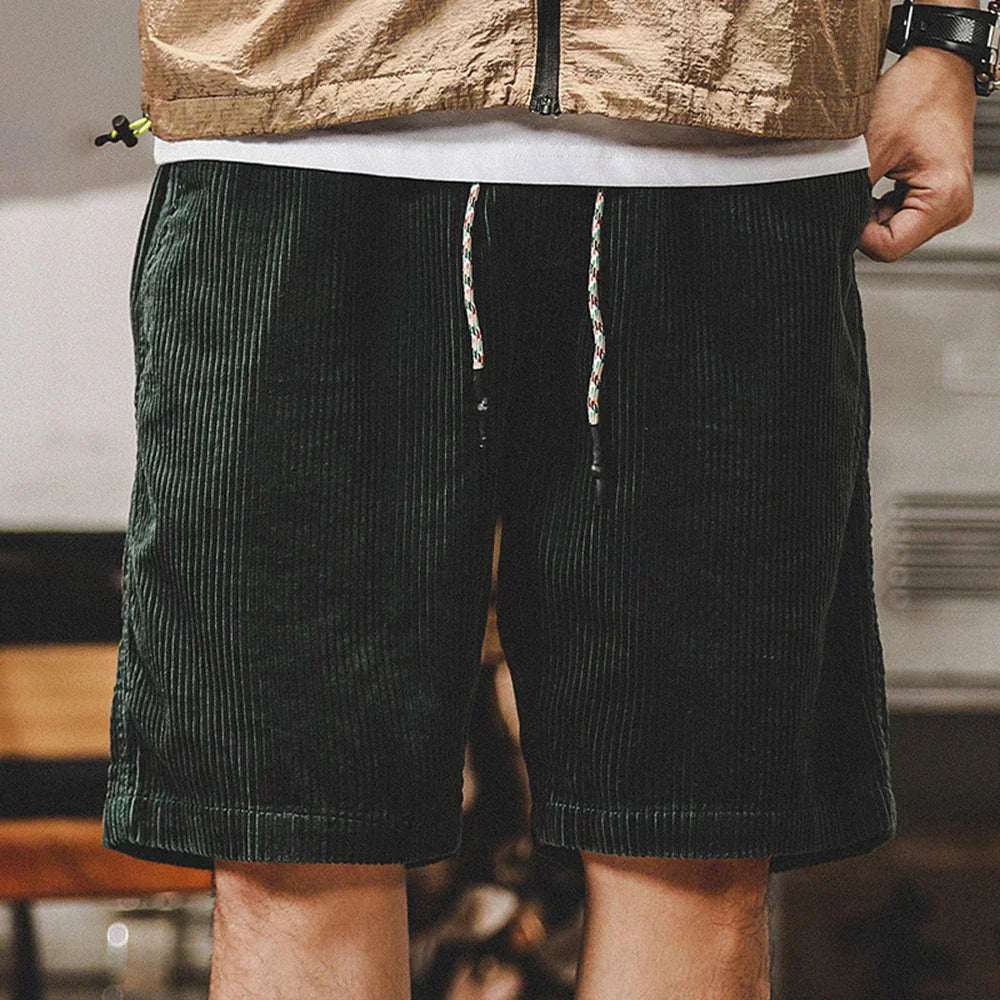 Keith Herreshorts i Velour – Justerbare Sommershorts i Blød Bomuld med Komfortabel Pasform
