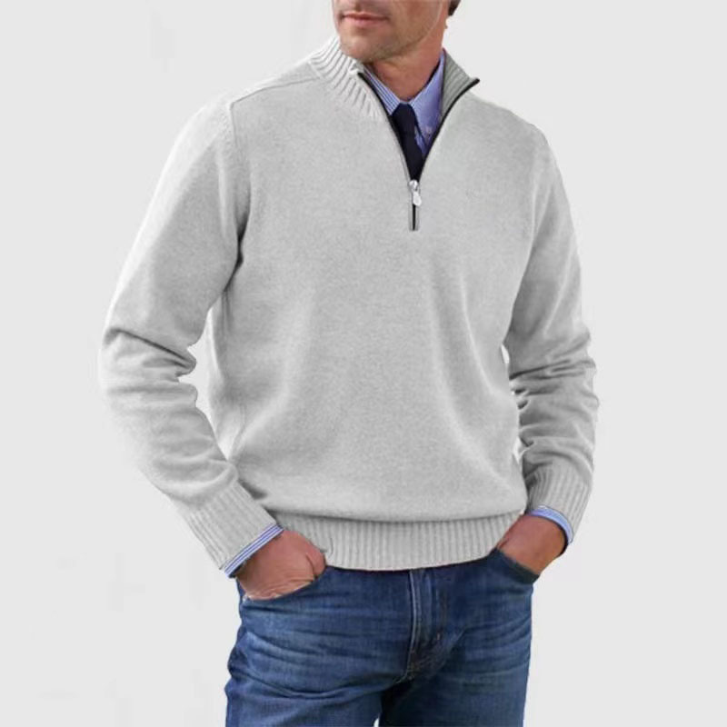 Ethan Herre Sweater med Halvhøj Hals – Stilfuld & Komfortabel Sweater med Høj Krave og Moderne Pasform