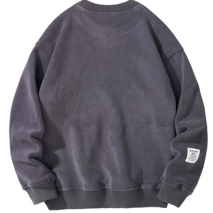 Casual Sweater Med Rund Hals Og Broderede Bogstaver Til Mænd