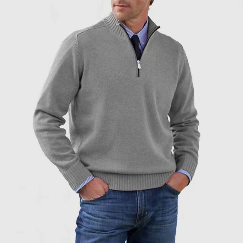 Ethan Herre Sweater med Halvhøj Hals – Stilfuld & Komfortabel Sweater med Høj Krave og Moderne Pasform