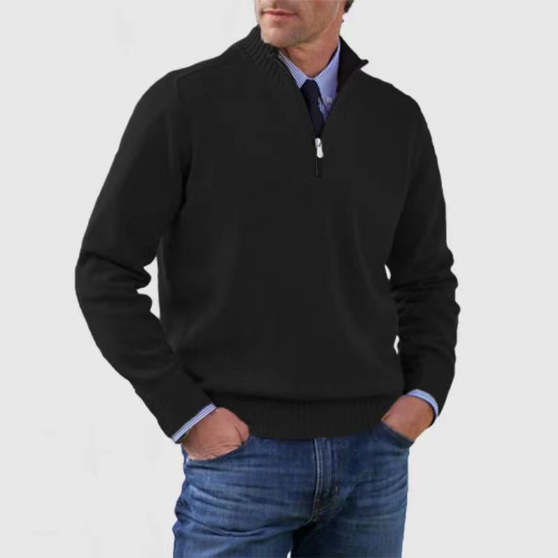 Ethan Herre Sweater med Halvhøj Hals – Stilfuld & Komfortabel Sweater med Høj Krave og Moderne Pasform