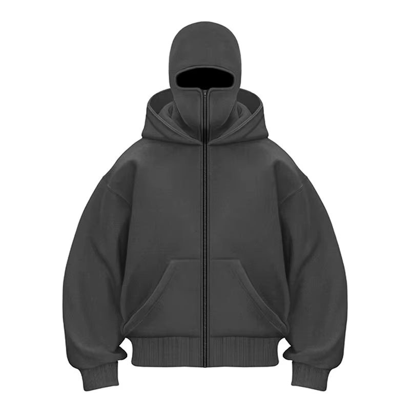 Max Herre Balaclava Hoodie – Hættetrøje med Lynlås, Ansigtsbeskyttelse og Urban Stil