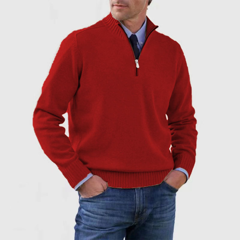 Ethan Herre Sweater med Halvhøj Hals – Stilfuld & Komfortabel Sweater med Høj Krave og Moderne Pasform