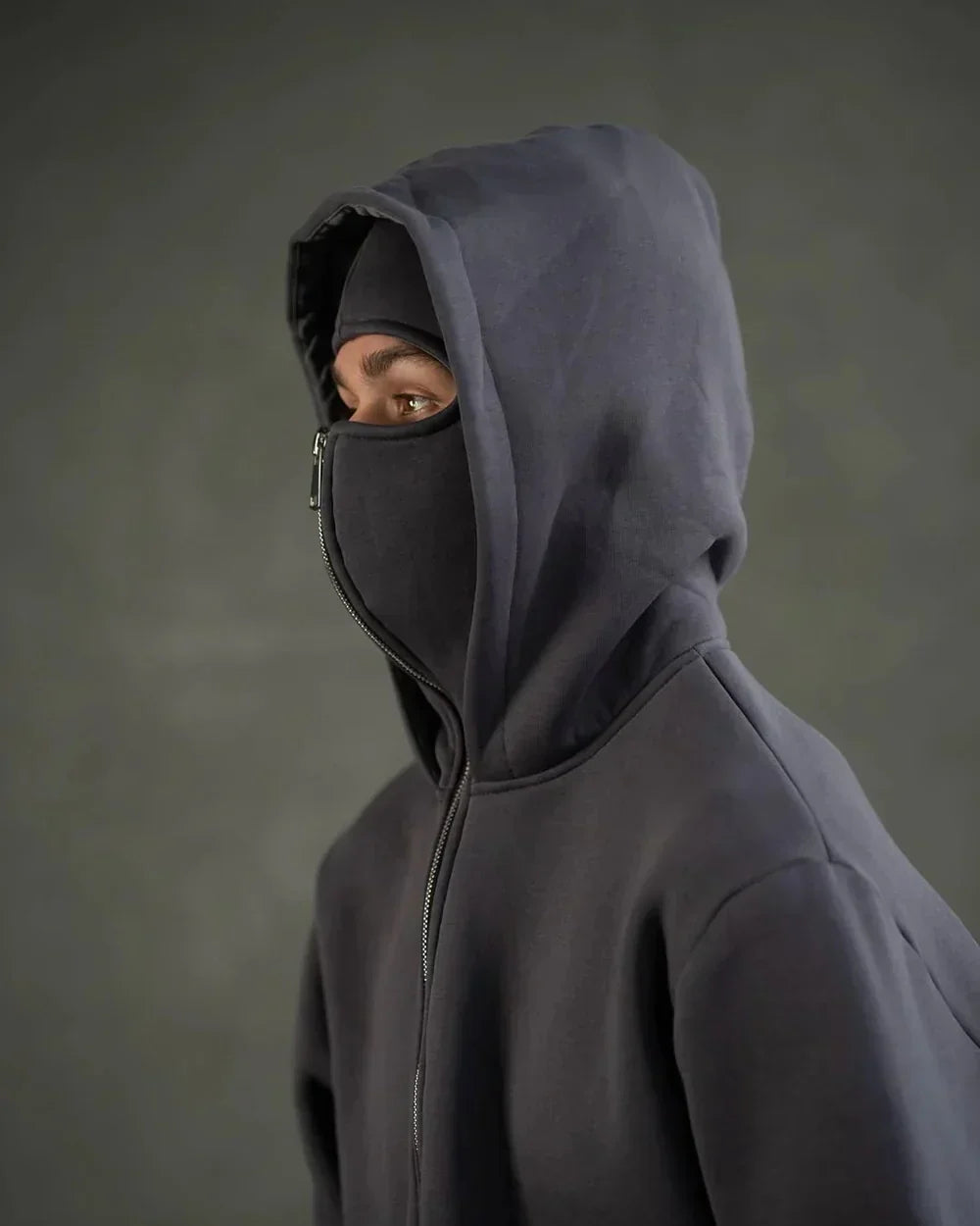 Max Herre Balaclava Hoodie – Hættetrøje med Lynlås, Ansigtsbeskyttelse og Urban Stil