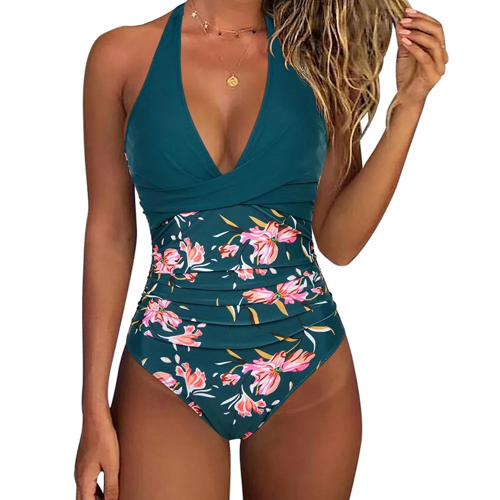 Florence Dame Shapewear – Elegant V-udskæring og Hurtigtørrende Materiale til Strand og Pool