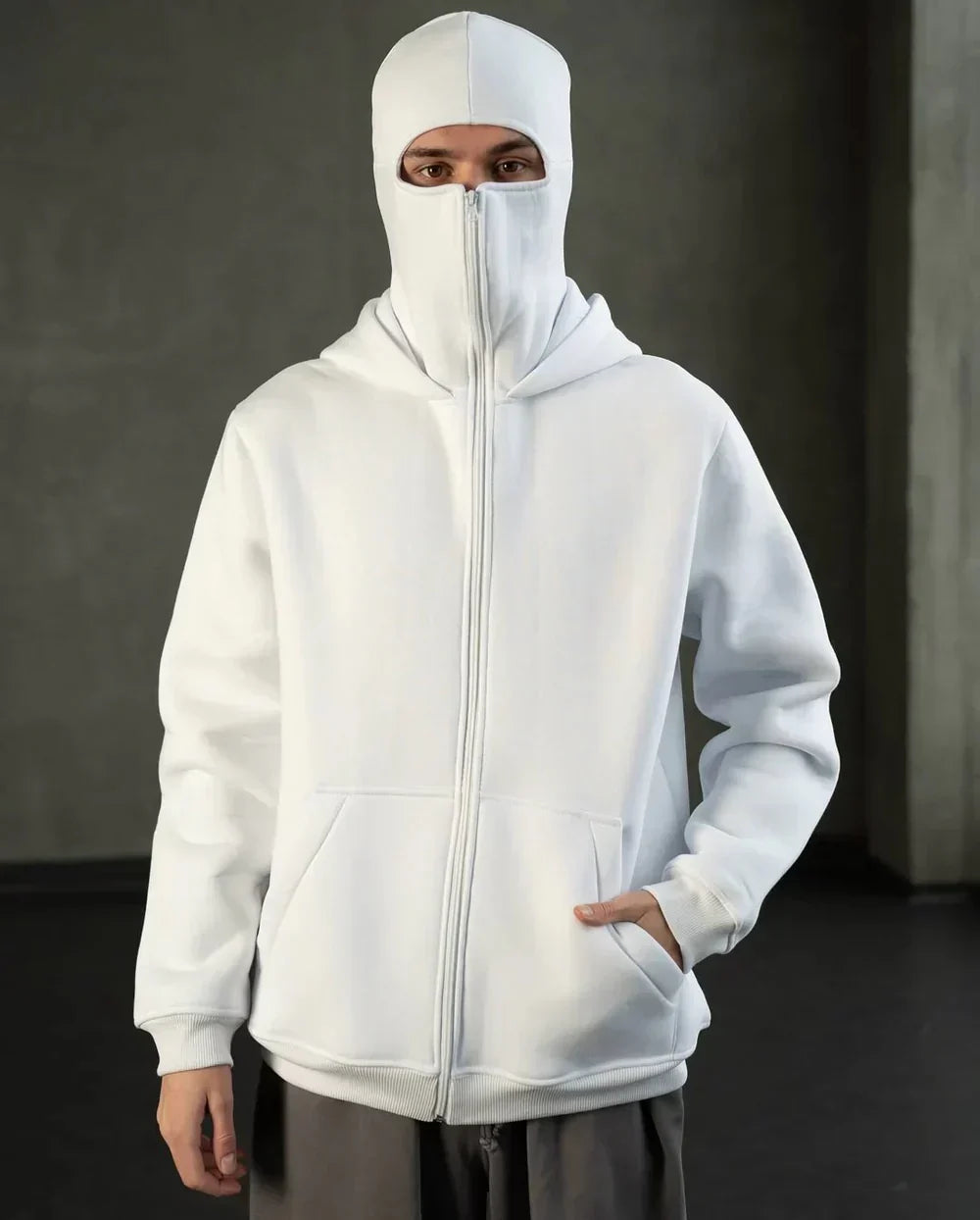 Max Herre Balaclava Hoodie – Hættetrøje med Lynlås, Ansigtsbeskyttelse og Urban Stil