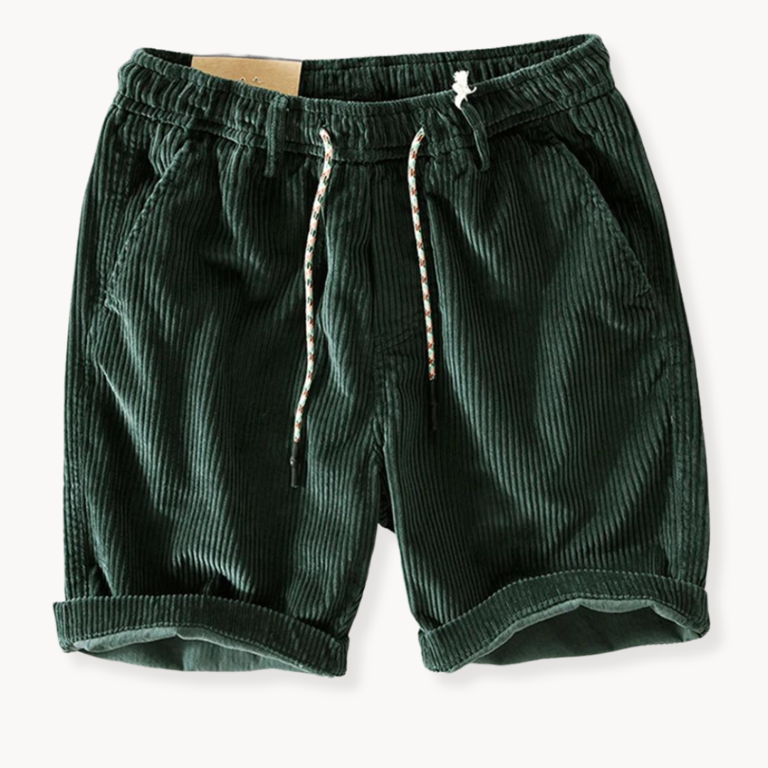 Keith Herreshorts i Velour – Justerbare Sommershorts i Blød Bomuld med Komfortabel Pasform