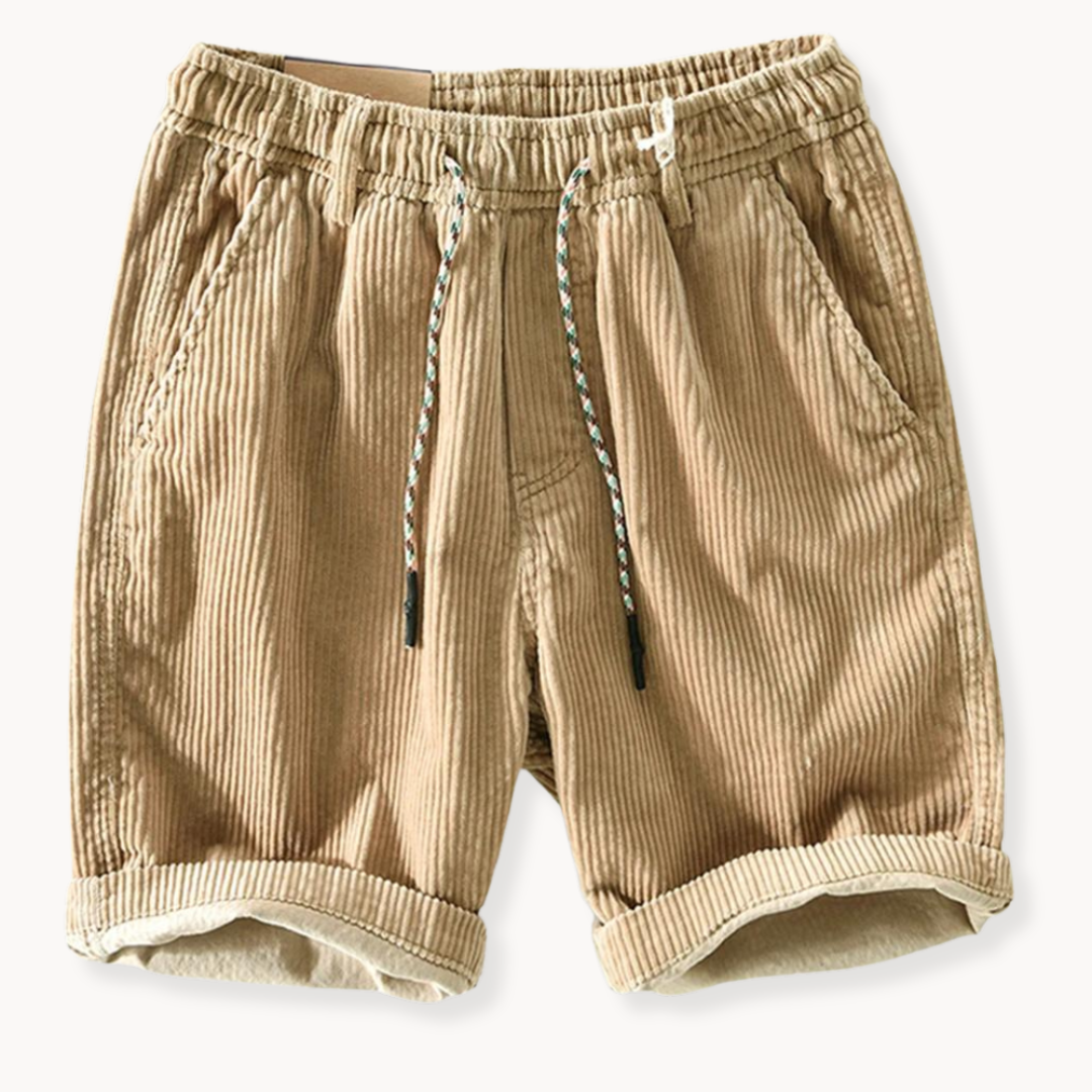 Keith Herreshorts i Velour – Justerbare Sommershorts i Blød Bomuld med Komfortabel Pasform