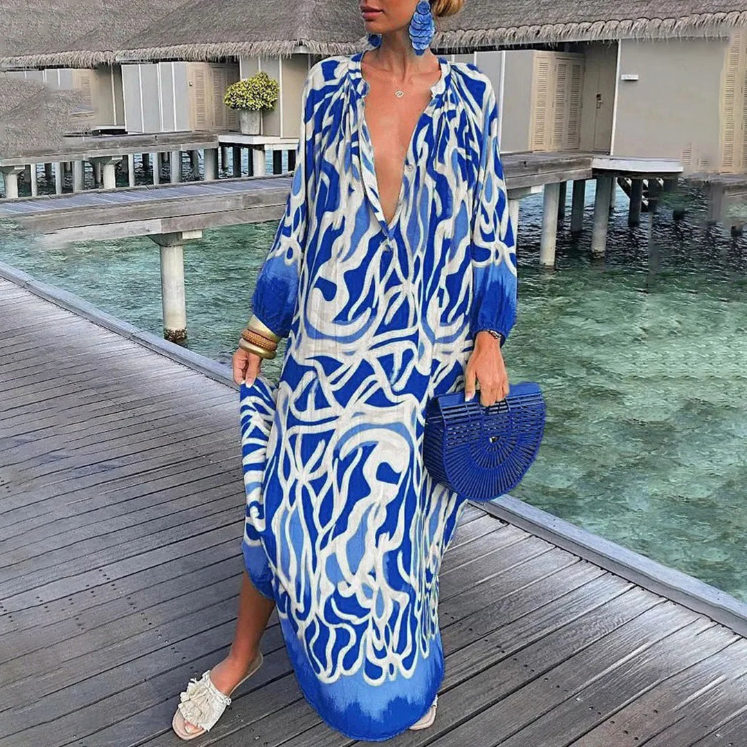 Amelia Boheme Kjole til Kvinder – Sommerkjole i Bomuldsblanding med Flatterende Pasform & Chic Stil