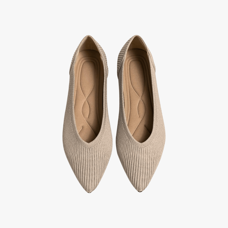 Faye Dame Ballerina Spidse – Komfortable Slip-on Ballerinaer med Netstof og Blød Sål