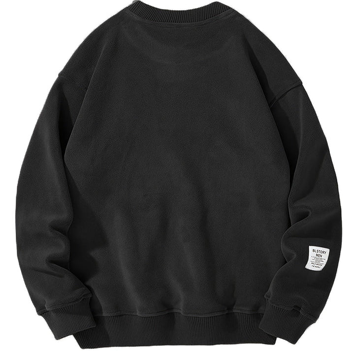 Casual Sweater Med Rund Hals Og Broderede Bogstaver Til Mænd