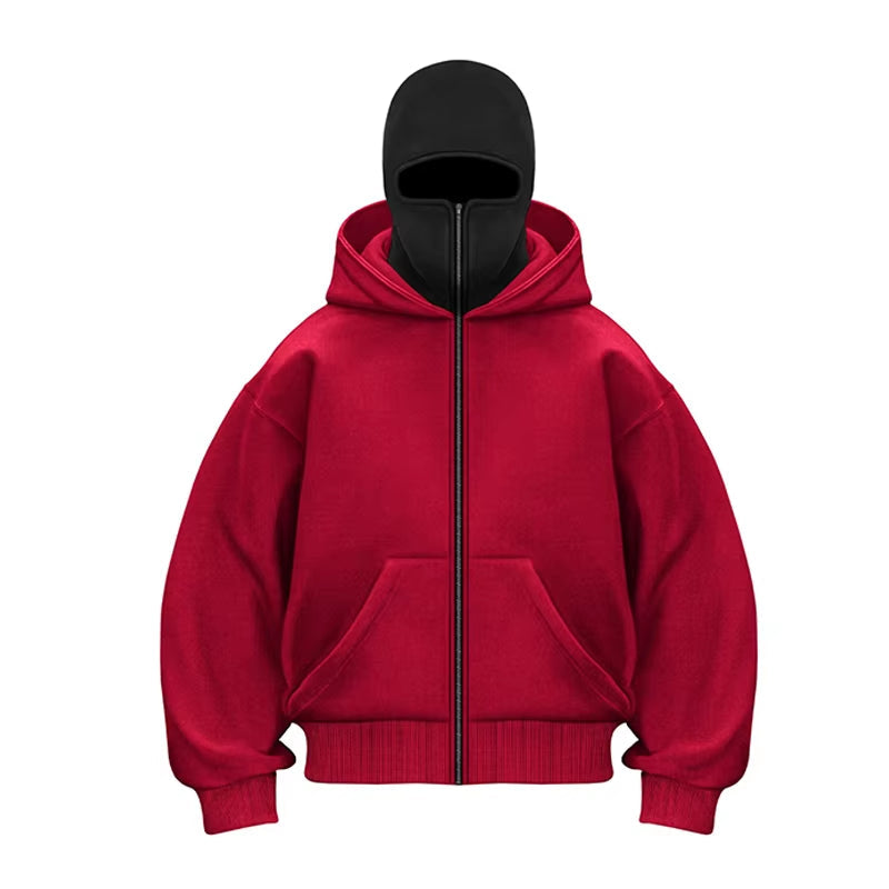 Max Herre Balaclava Hoodie – Hættetrøje med Lynlås, Ansigtsbeskyttelse og Urban Stil